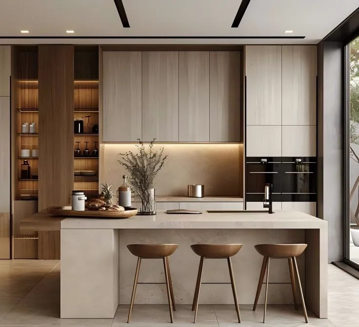 Cocina con acabado mate