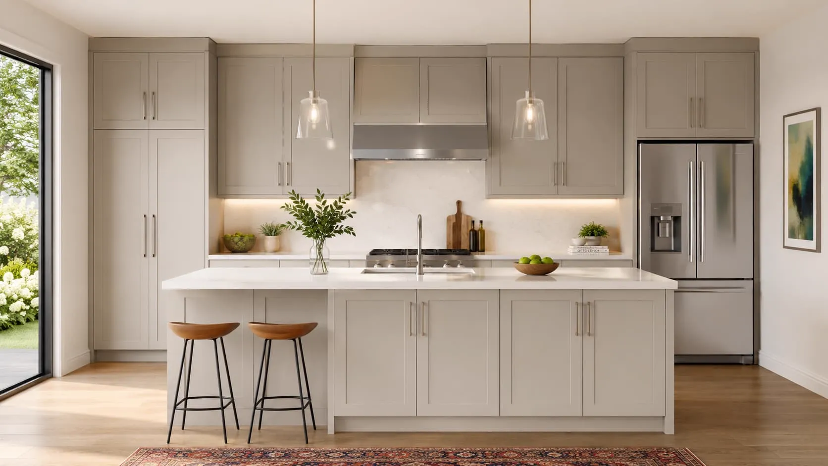 Cocina blanca y madera